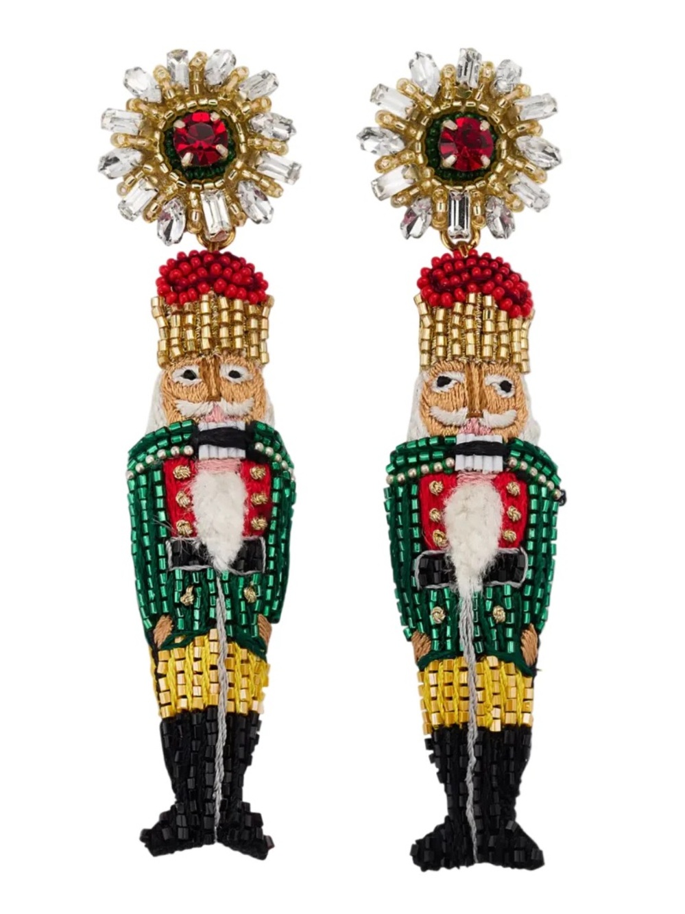 MIGNONNE GAVIGAN - NUTCRACKER DROP EARRINGS IN GREEN MULTI